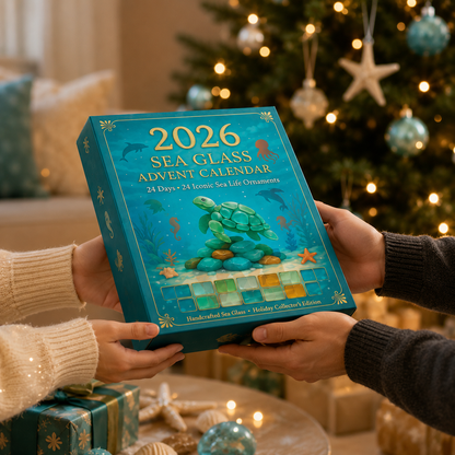 🐟2026 Ocean Wonders Advent Calendar – 24 Sea Glass-Inspired Marine Life Ornaments-1