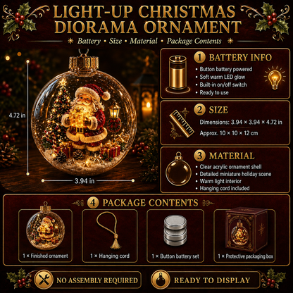 🎁Light-Up Christmas Diorama Ornament – 8 Festive Designs