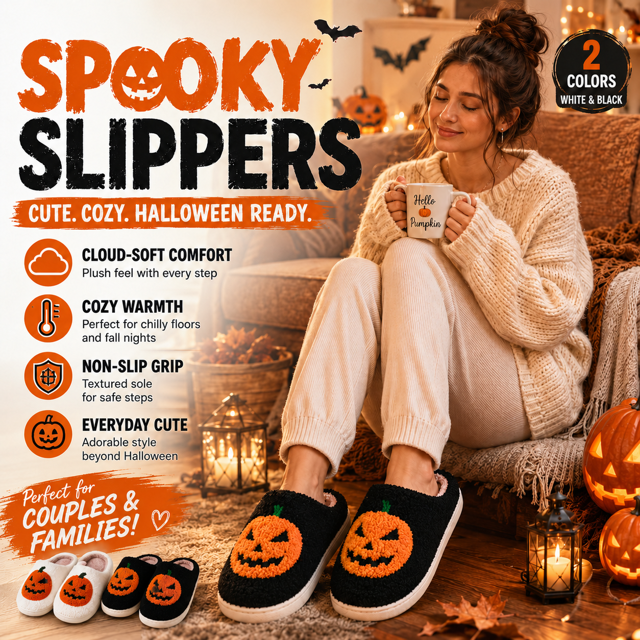 🎁Limited-Time 50% OFF — Sirnedam Cloud-Soft Pumpkin Slippers