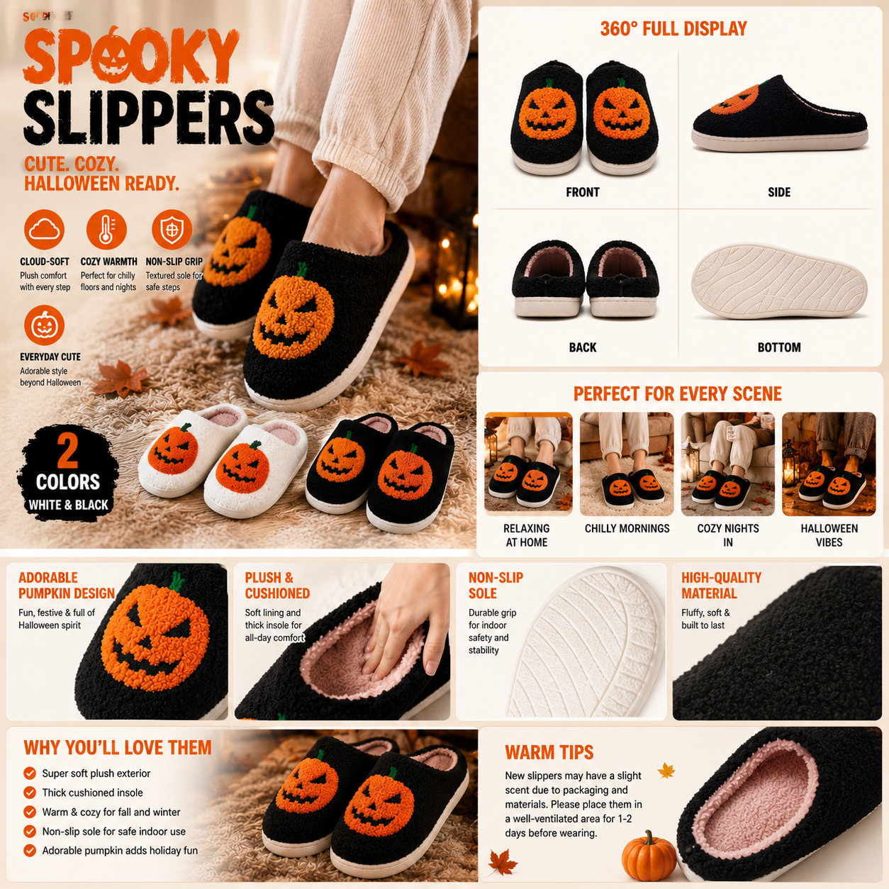 🎁Limited-Time 50% OFF — Sirnedam Cloud-Soft Pumpkin Slippers