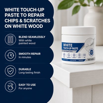 White Furniture Touch-Up Paste with Brush