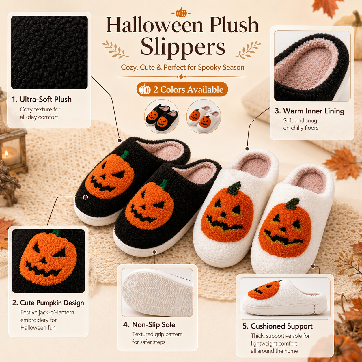 🎁Limited-Time 50% OFF — Sirnedam Cloud-Soft Pumpkin Slippers