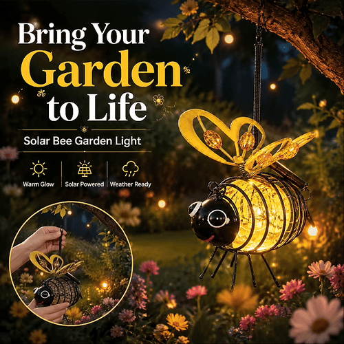 🌙🍃🪴 LIMITED-TIME 50% OFF! A Little Glowing Bee That Makes Someone’s Day — Solar Powered Hanging Bee Light