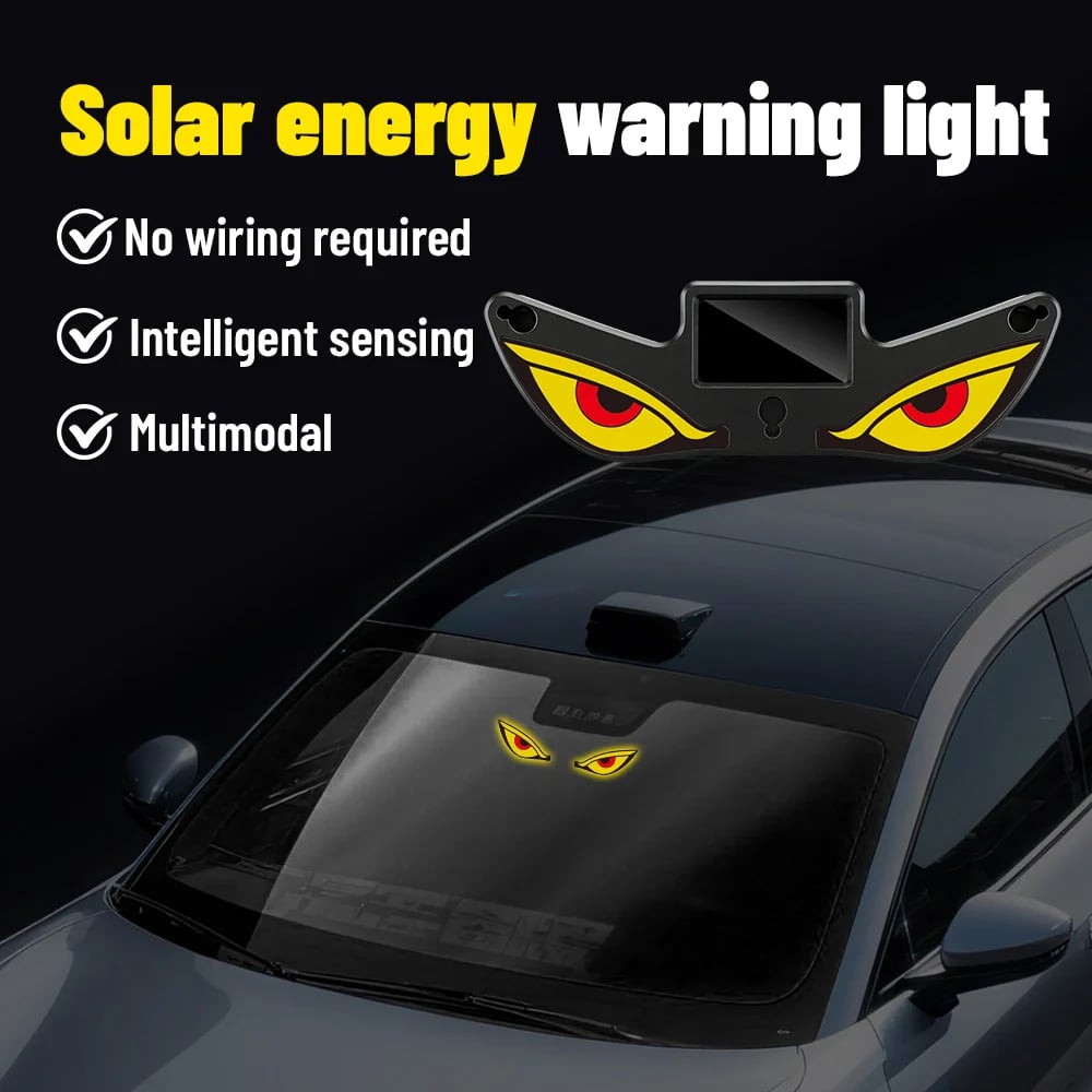 Solar LED Devil Eye Light - Auto-On/Off Wireless Car Decoration