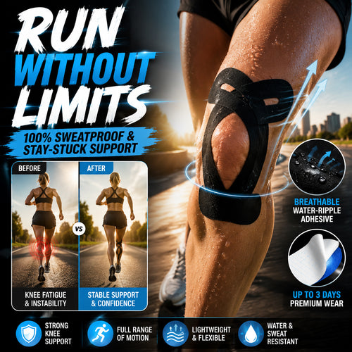🔥Pre-Cut Knee Kinesiology Tape – Flexible Support for Sports & Daily Movement