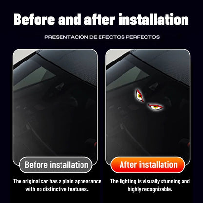 Solar LED Devil Eye Light - Auto-On/Off Wireless Car Decoration