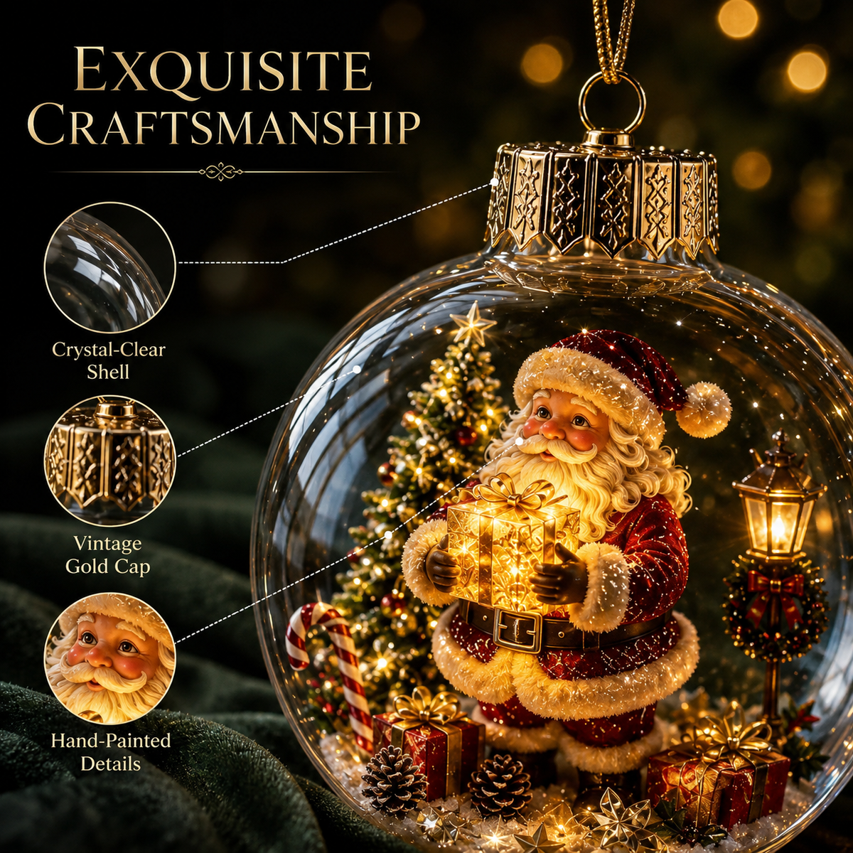 🎁A Tiny Glowing Christmas World – Light-Up Diorama Ornament