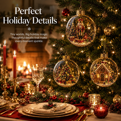 🎁A Tiny Glowing Christmas World – Light-Up Diorama Ornament