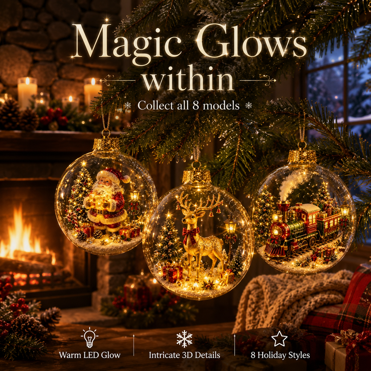 🎁A Tiny Glowing Christmas World – Light-Up Diorama Ornament