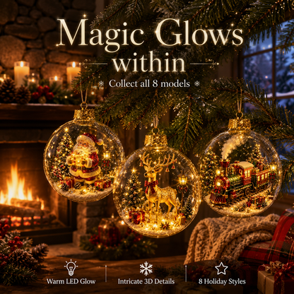 🎁A Tiny Glowing Christmas World – Light-Up Diorama Ornament