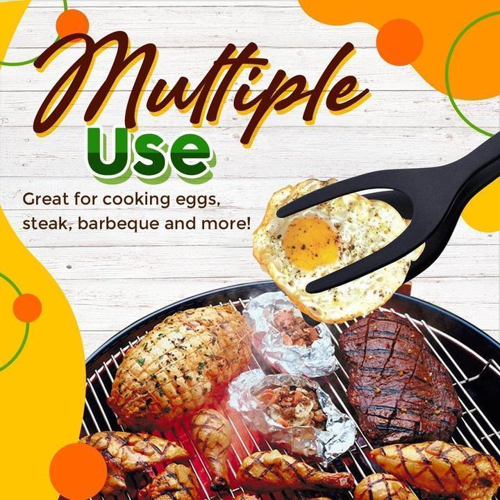 🔥🔥🔥50% OFF -Silicone 2-in-1 Grip and Flip Kitchen Tongs – Heat Resistant & Scratch Free-1