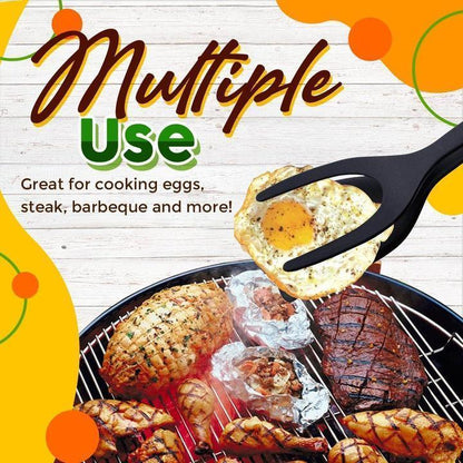 🔥🔥🔥50% OFF -Silicone 2-in-1 Grip and Flip Kitchen Tongs – Heat Resistant & Scratch Free-1