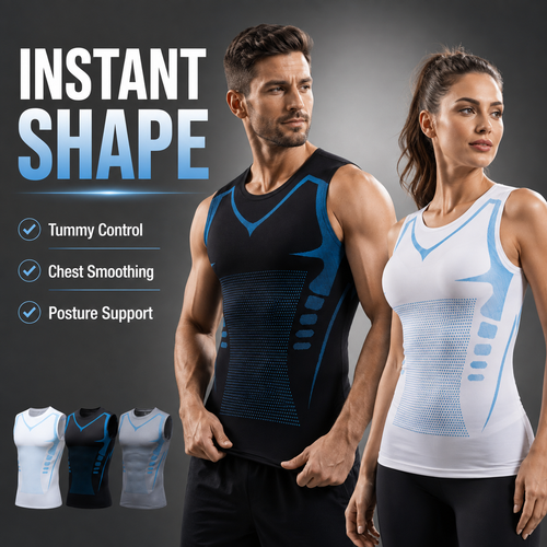 Lightweight 360° Sculpting Compression Top – Smooth Chest & Waist, Move Comfortably & Look Sharper