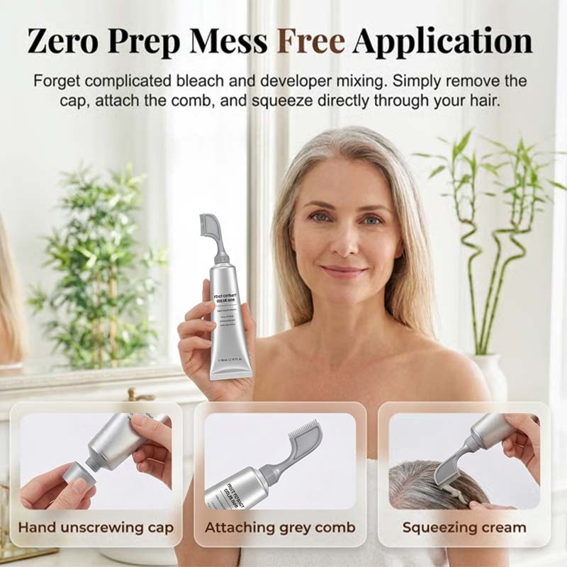 🔥Buy 1, Get 1 FREE, Comb-On Hair Color for Easy Gray Root Touch-Ups