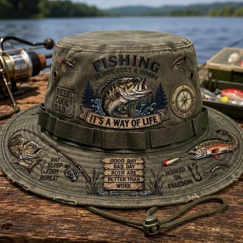 🔥Last Day 50% OFF -🎣 Fishing Is a Way of Life Boonie Hat