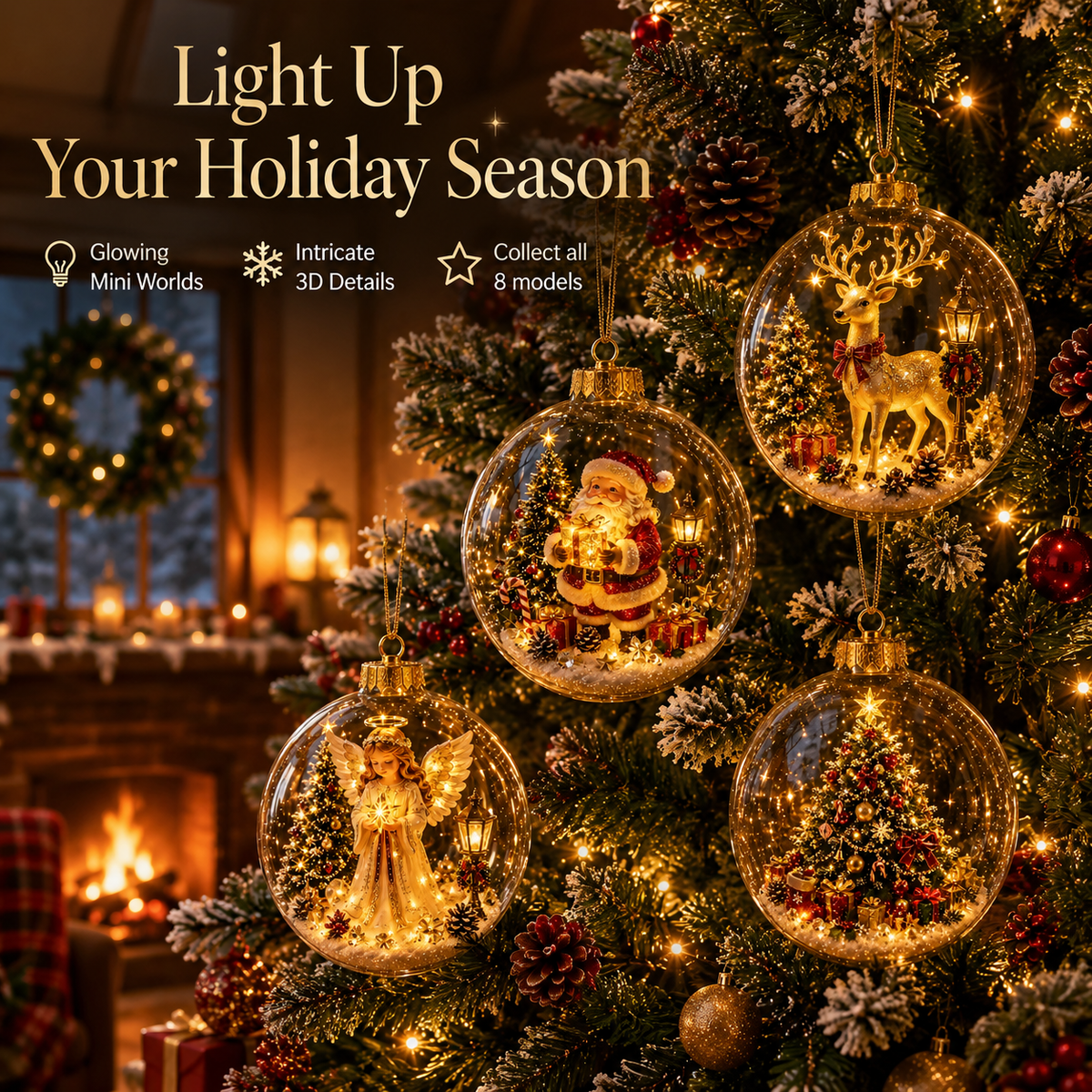 🎁A Tiny Glowing Christmas World – Light-Up Diorama Ornament