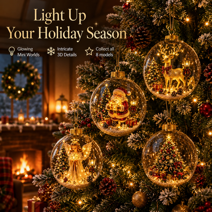 🎁A Tiny Glowing Christmas World – Light-Up Diorama Ornament
