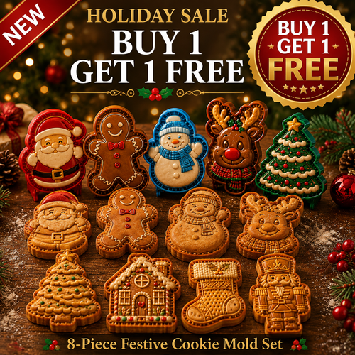 🎄 Christmas Mini Pie Moulds – 8 Festive Embossed Designs-1