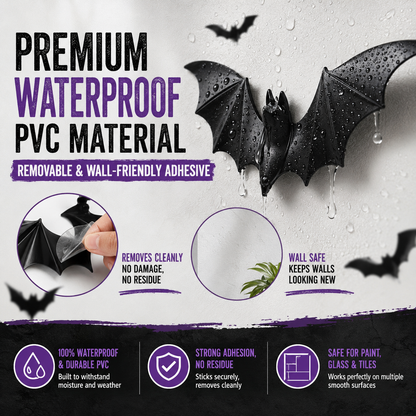 3D LED Bat Wall Decor – Light-Up Halloween Bat Stickers-1