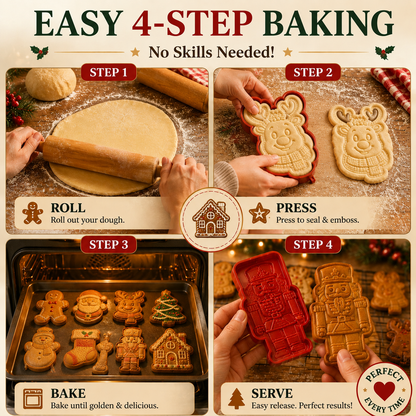 🎄 Christmas Mini Pie Moulds – 8 Festive Embossed Designs-1