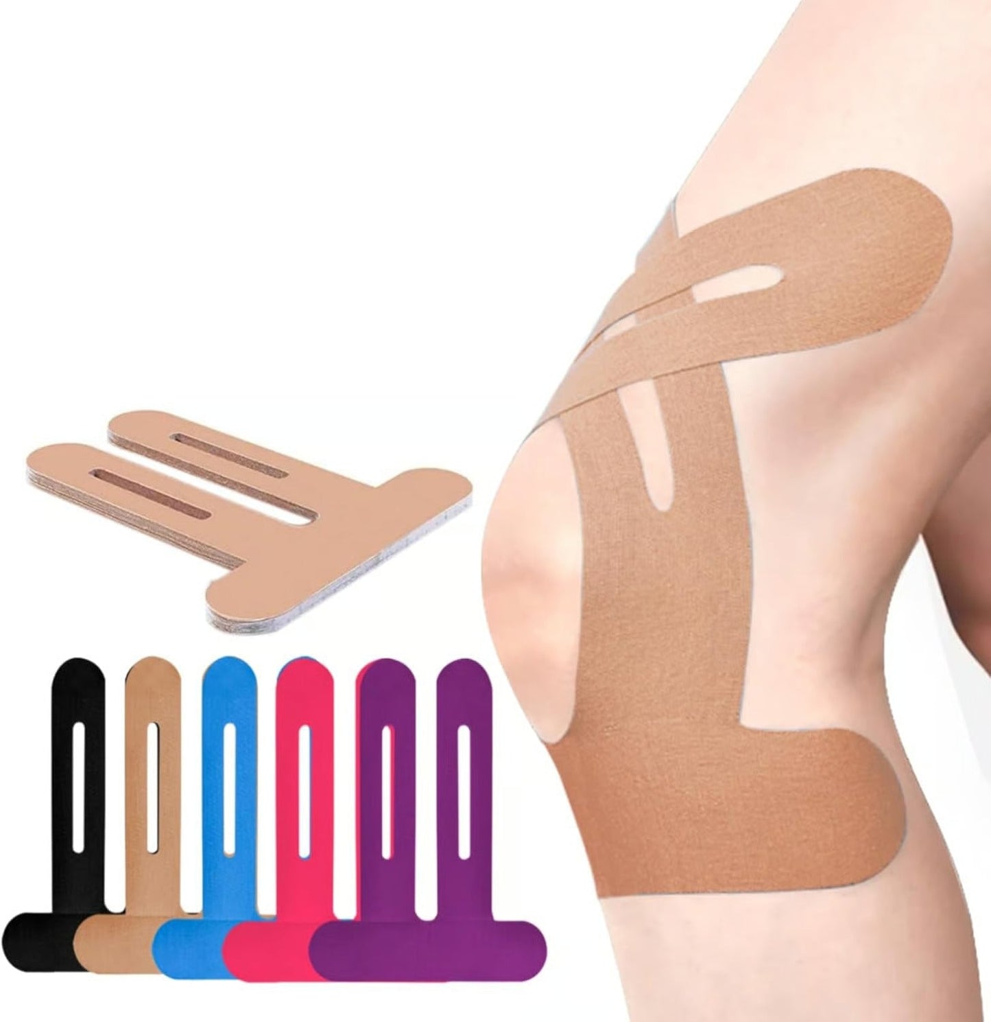 🔥Pre-Cut Knee Kinesiology Tape – Flexible Support for Sports & Daily Movement-1