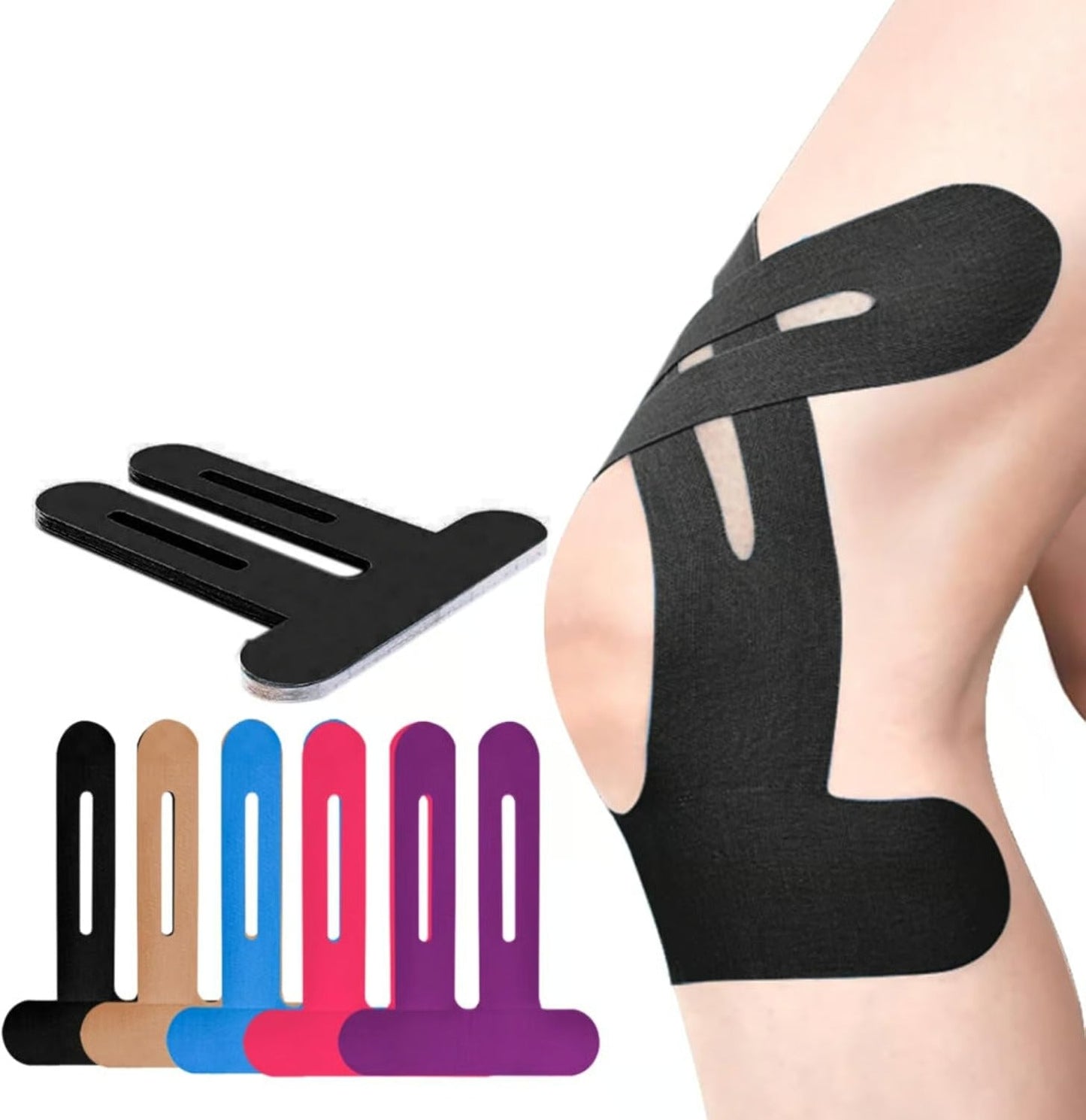 🔥Pre-Cut Knee Kinesiology Tape – Flexible Support for Sports & Daily Movement-1