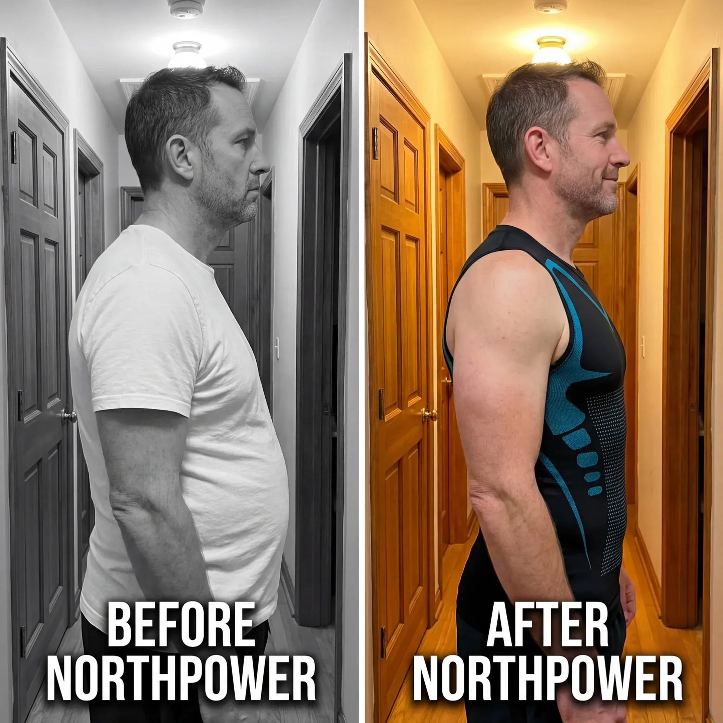 Lightweight 360° Sculpting Compression Top – Smooth Chest & Waist, Move Comfortably & Look Sharper
