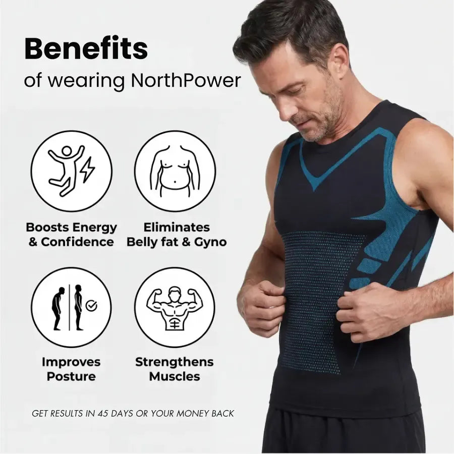 Lightweight 360° Sculpting Compression Top – Smooth Chest & Waist, Move Comfortably & Look Sharper