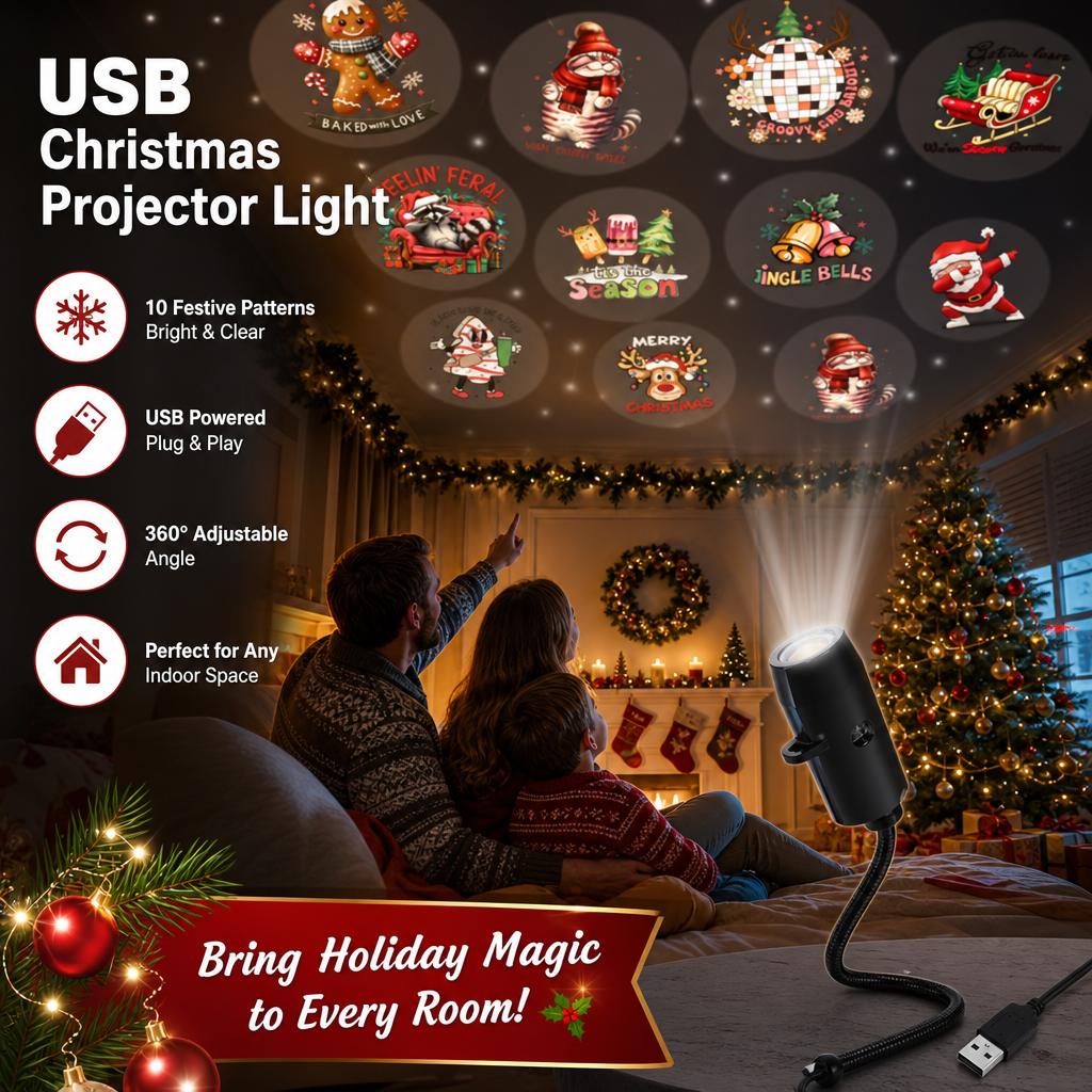 🎁 [Buy 1 Get 1 Free] Bring Christmas Magic Home – A Little Projector for Warm Family Nights